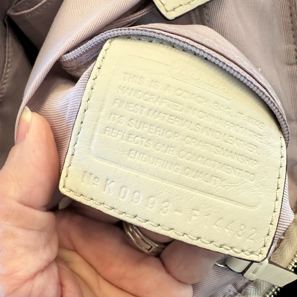 Coach 2009 Purple Signature Carriage Print Tote with Metallic Cream Trim - Picture 7 of 9